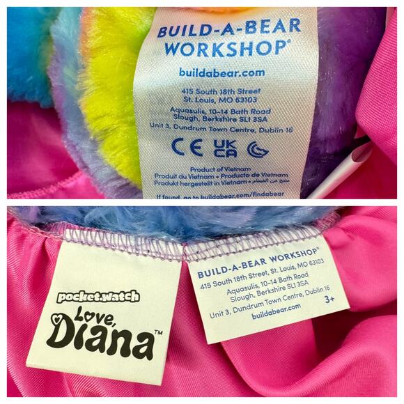 Build A Bear Rainbow Sparkle Pastel Striped Bear Outfit Stuffed Animal Plush 16" - Picture 6 of 6